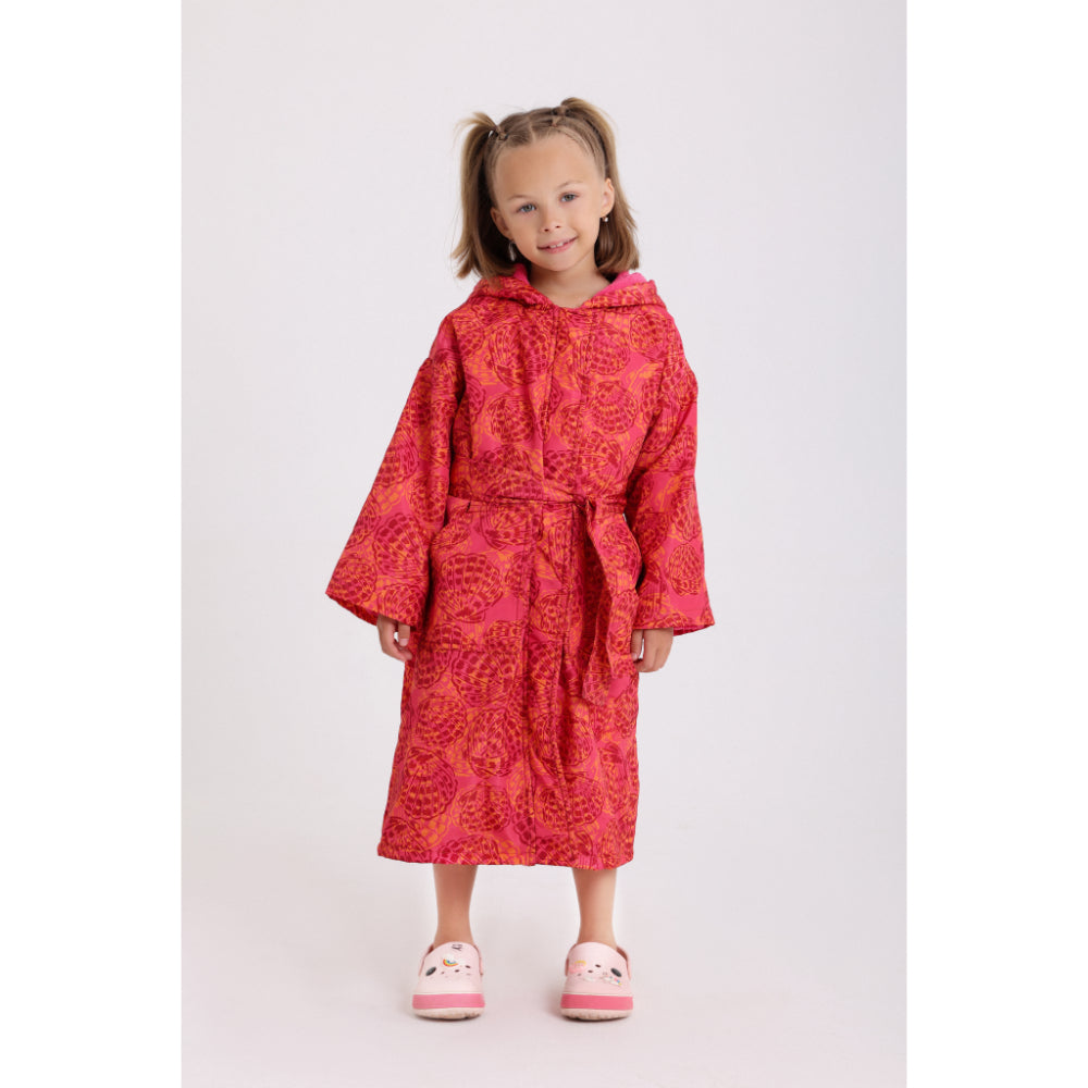 Girls Waterproof Swim Robe – Maroon Printed - Clothing - Playmore