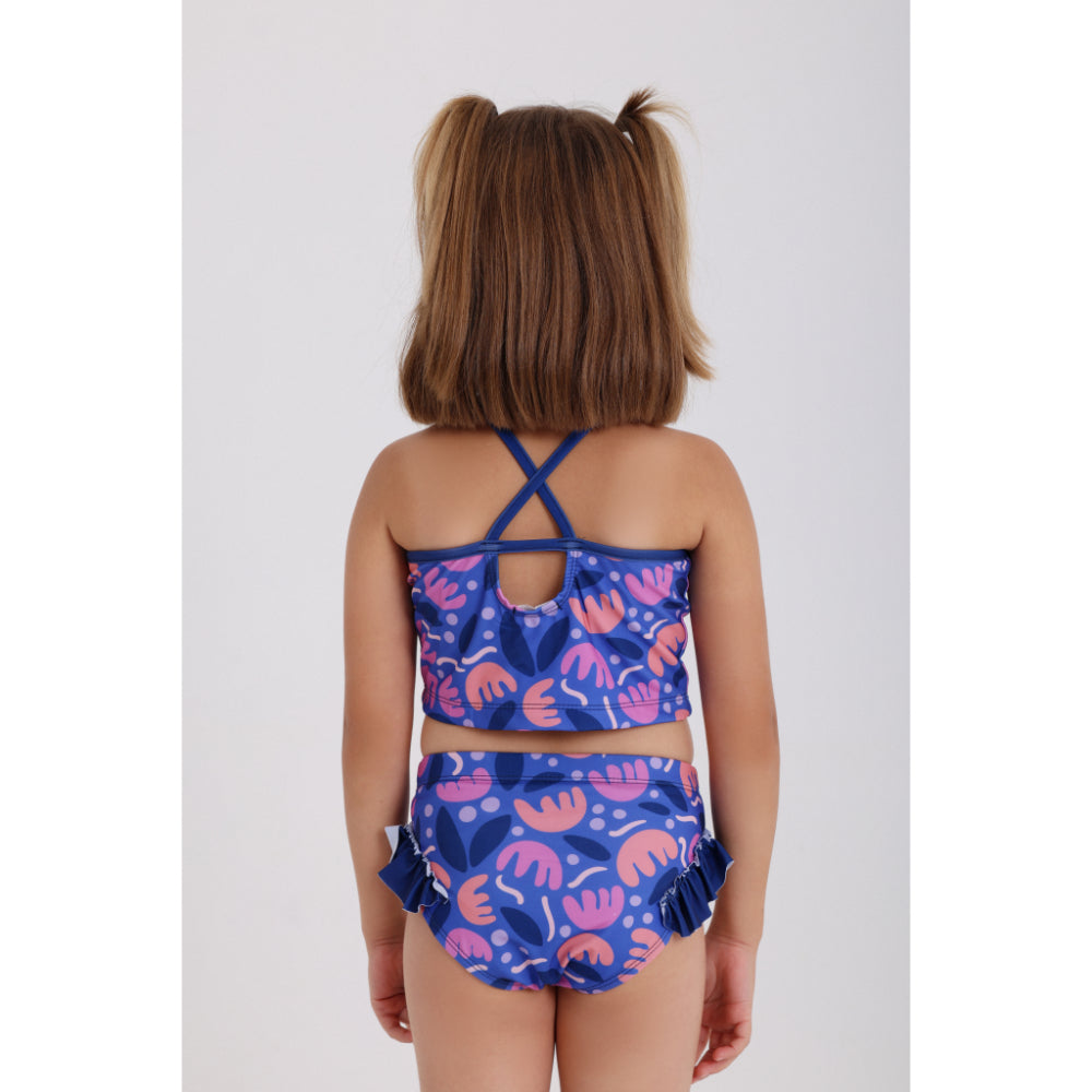 Girls One-Piece Swimsuit – Purple Printed