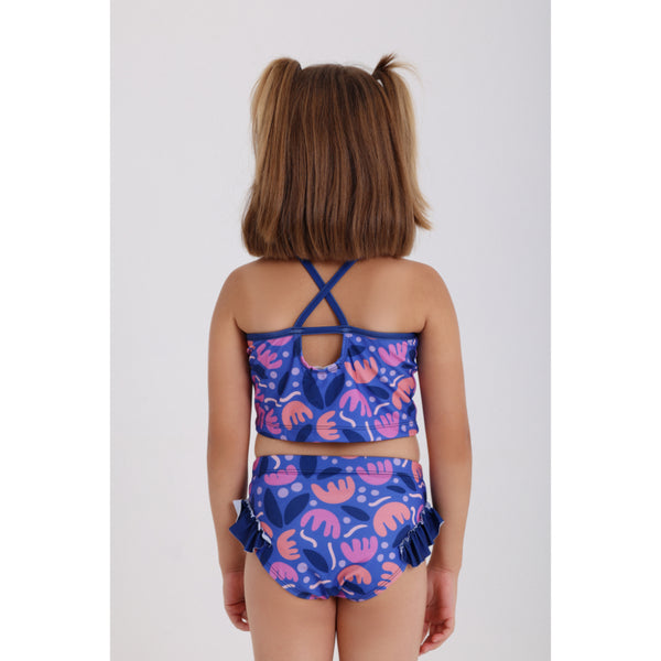 Girls One-Piece Swimsuit – Purple Printed
