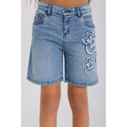 Girls Denim Shorts – Flowers Embroidery