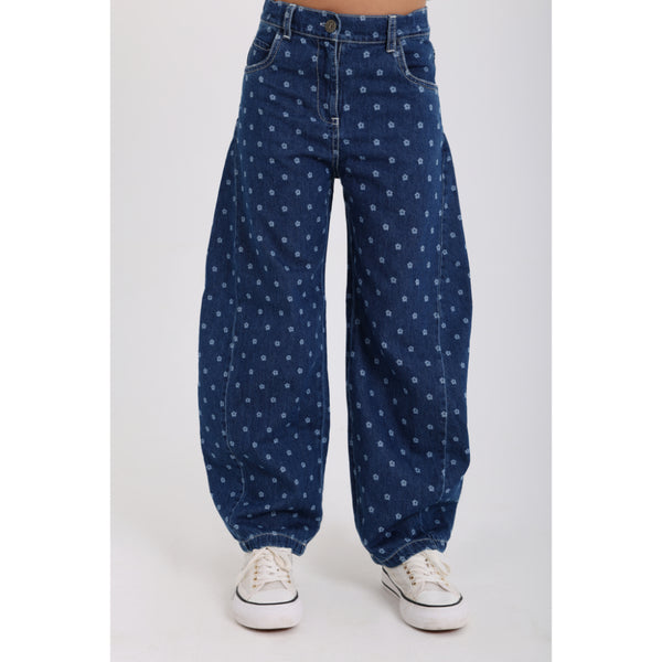 Girls Denim Pants – Floral Print