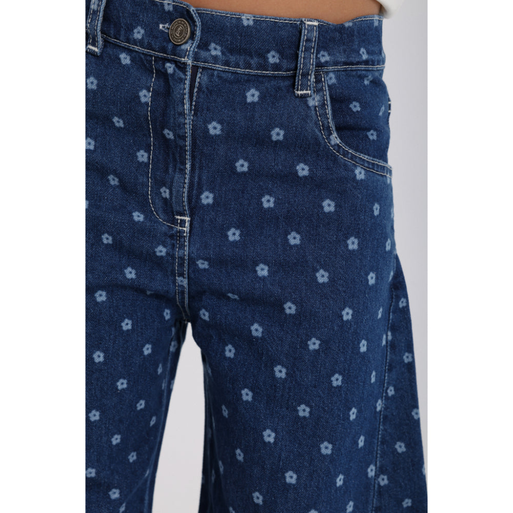 Girls Denim Pants – Floral Print