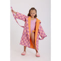 Baby Girls Waterproof Swim Robe – Dusty Pink & Purple Checkered