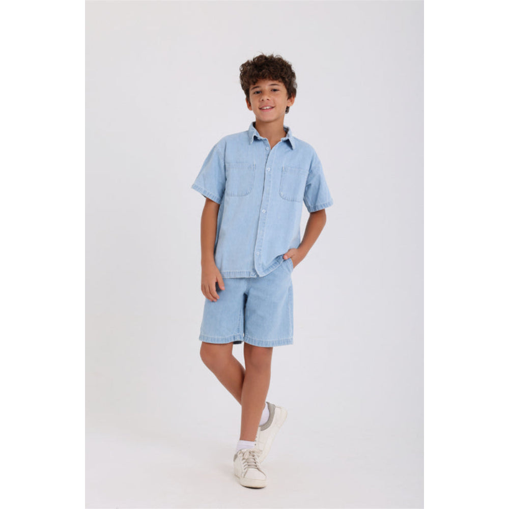 Boys Denim Short – Ice Blue