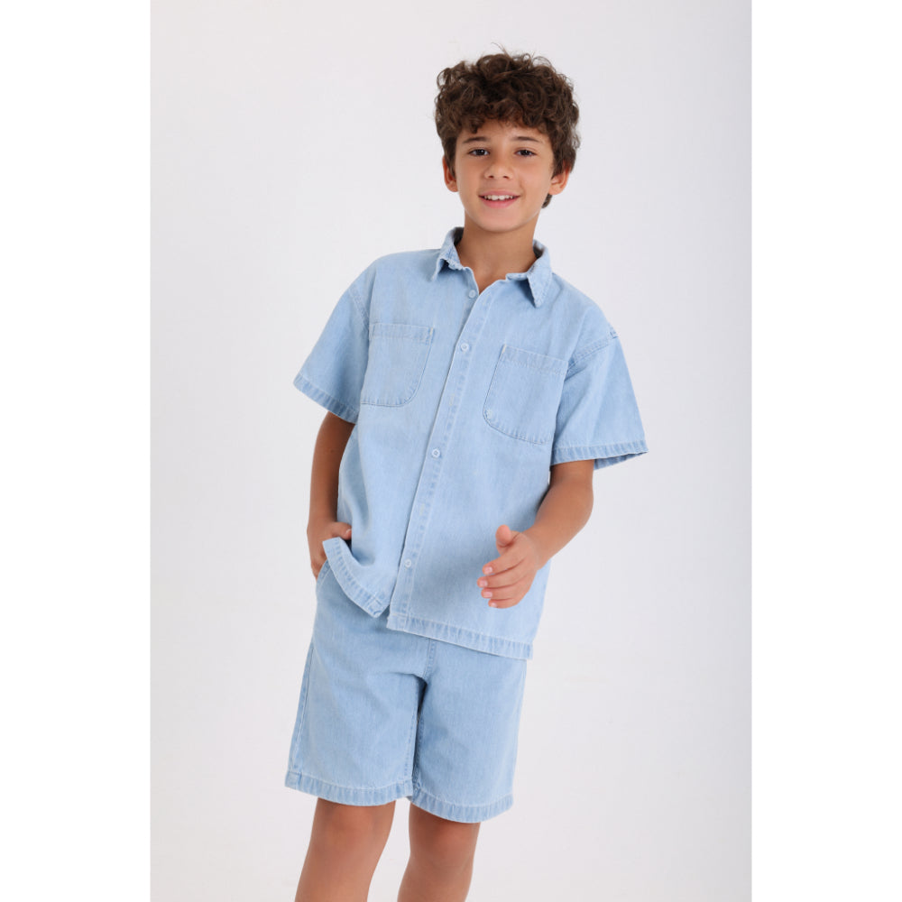 Boys Denim Short – Ice Blue