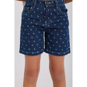 Girls Denim Short – Floral Print