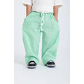 Unisex Baby Cotton Pants – Striped Green & White