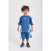 Unisex Baby Blue 2-Piece Outfit Set - "Playing Outdoors" Design