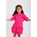 Baby Girls Cotton Outfit Set – Fuchsia Short Sleeves