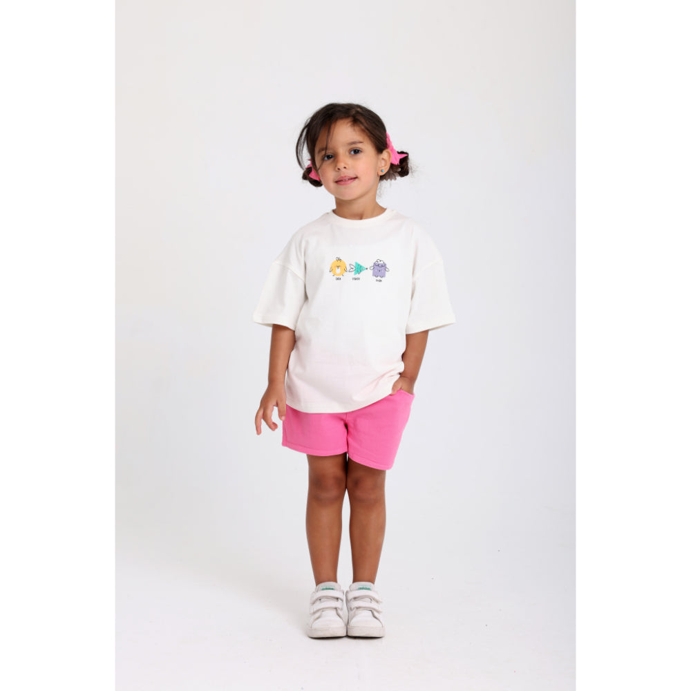 Unisex Baby Off-white "Circle Triangle Square" Cotton T-Shirt