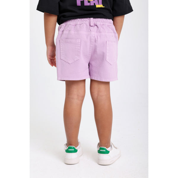 Baby Girls Gabardine Shorts – Purple
