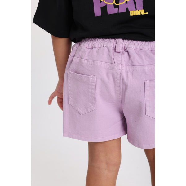 Baby Girls Gabardine Shorts – Purple