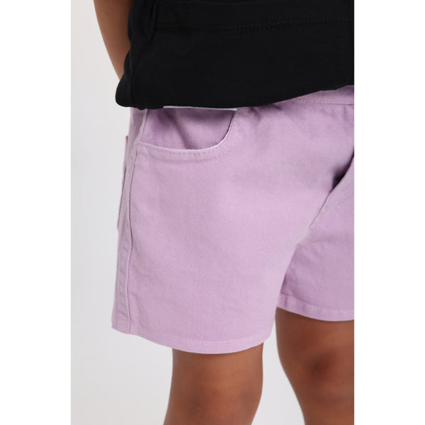 Baby Girls Gabardine Shorts – Purple