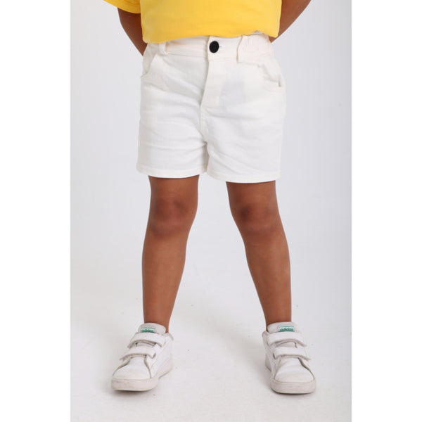 Unisex Baby Gabardine Shorts – Off-white