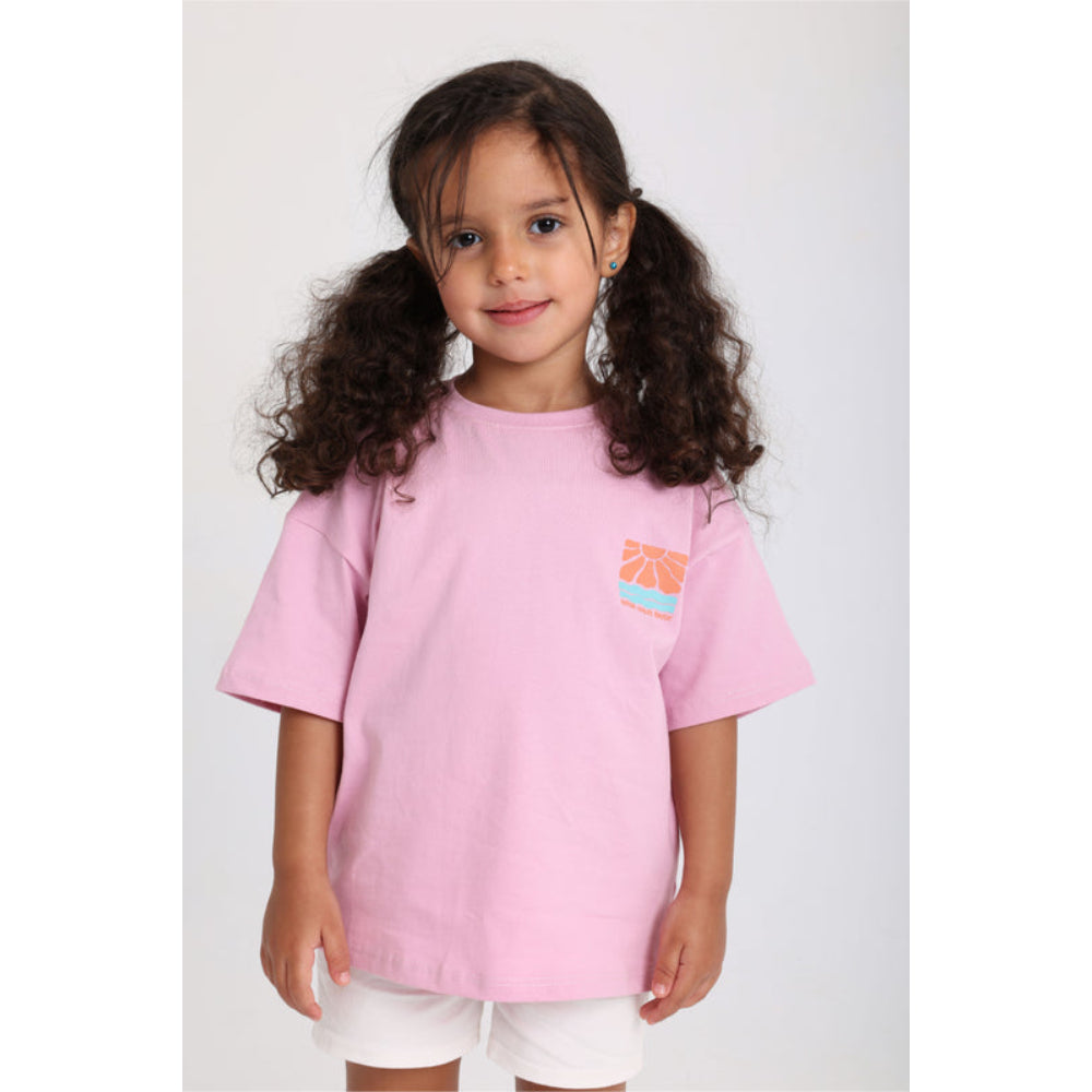 Teens Pink North Coast Lovin’ Short-Sleeved T-Shirt - Clothing - Playmore
