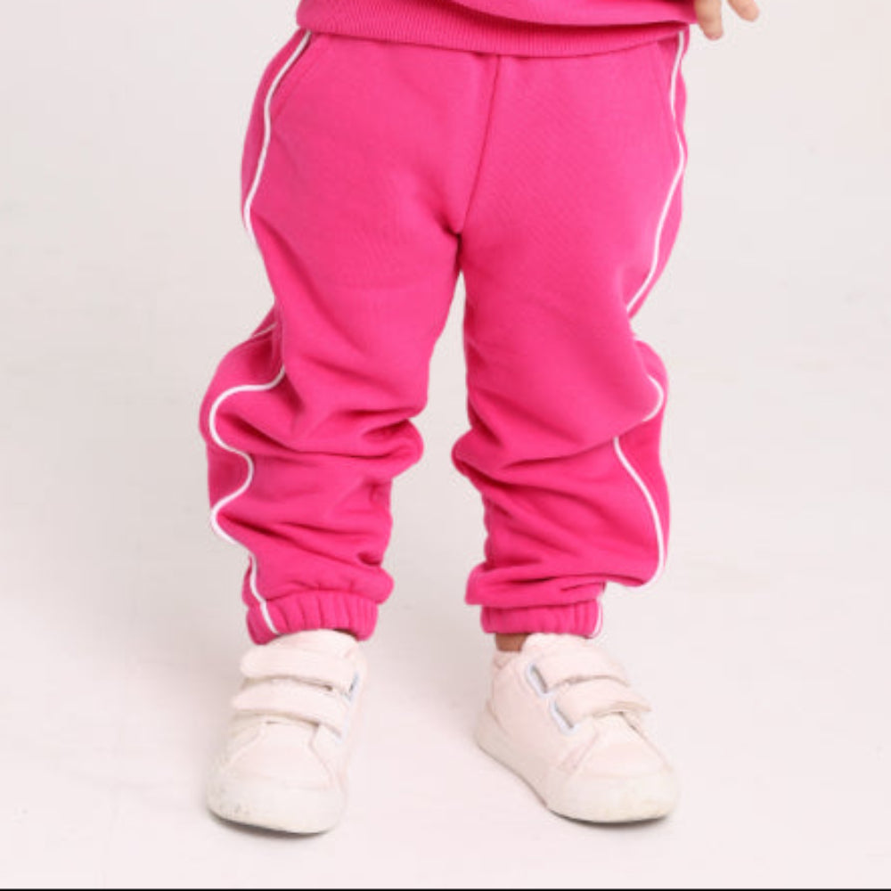 Baby Girls Cotton Sweatpants – Fuchsia - Clothing - Playmore