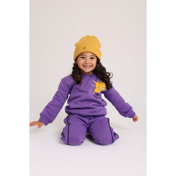 Unisex Sweatshirt – Purple with Cute Print