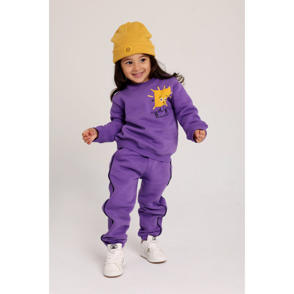 Unisex Sweatshirt – Purple with Cute Print