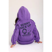 Unisex Cotton Hoodie – Purple with "Sunny Side Up" Print