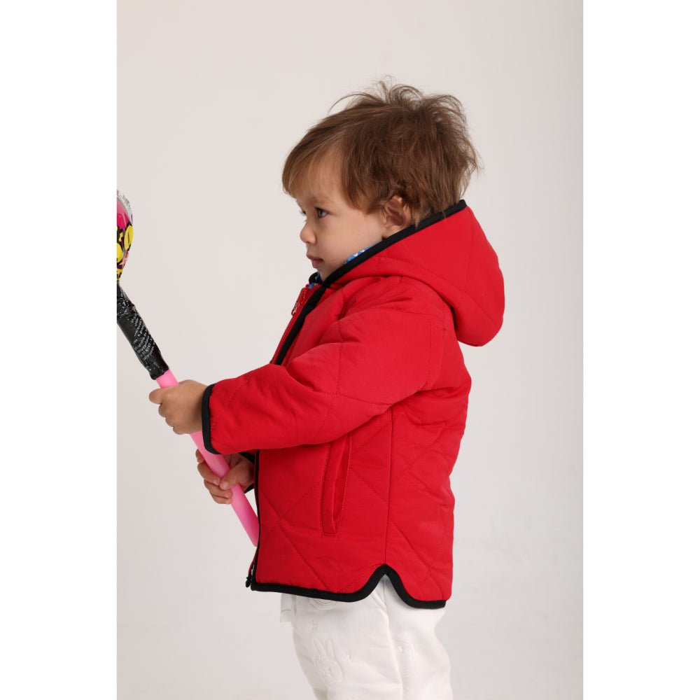 Baby Boys Waterproof Reversible Jacket – Red & Babyblue