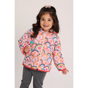 Baby Girls Waterproof Reversible Jacket – Beige & Pink
