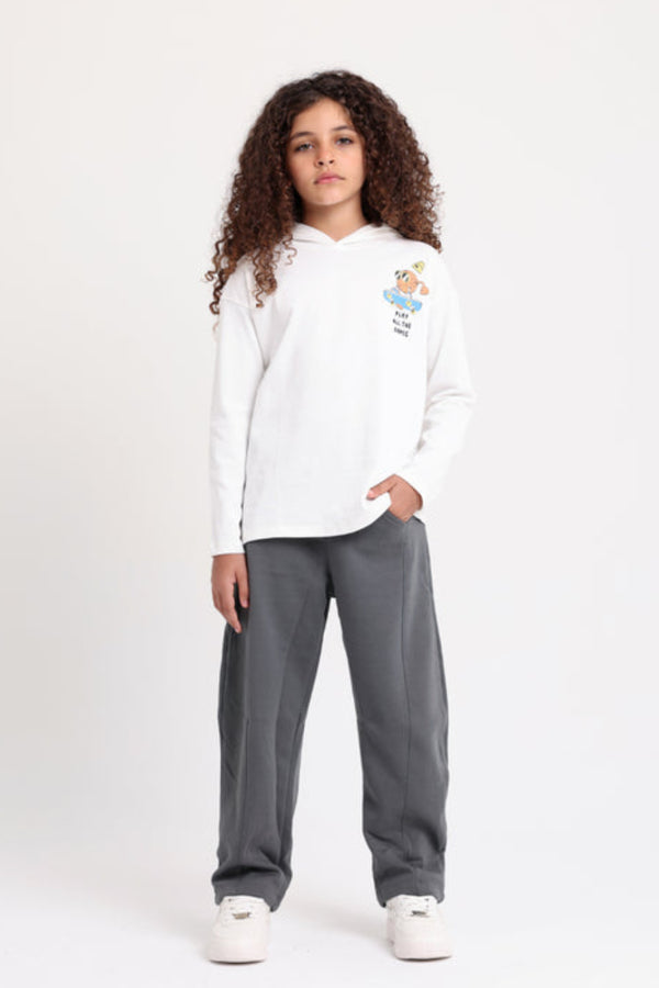 Unisex Cotton Hoodie – Off-White with "Play All The Games" Print