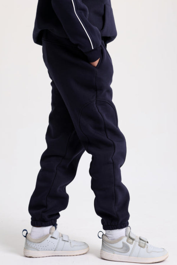 Unisex Cotton Sweatpants – Navy with "Unlimited Play Presented By Unlimited Fun Dept" Print