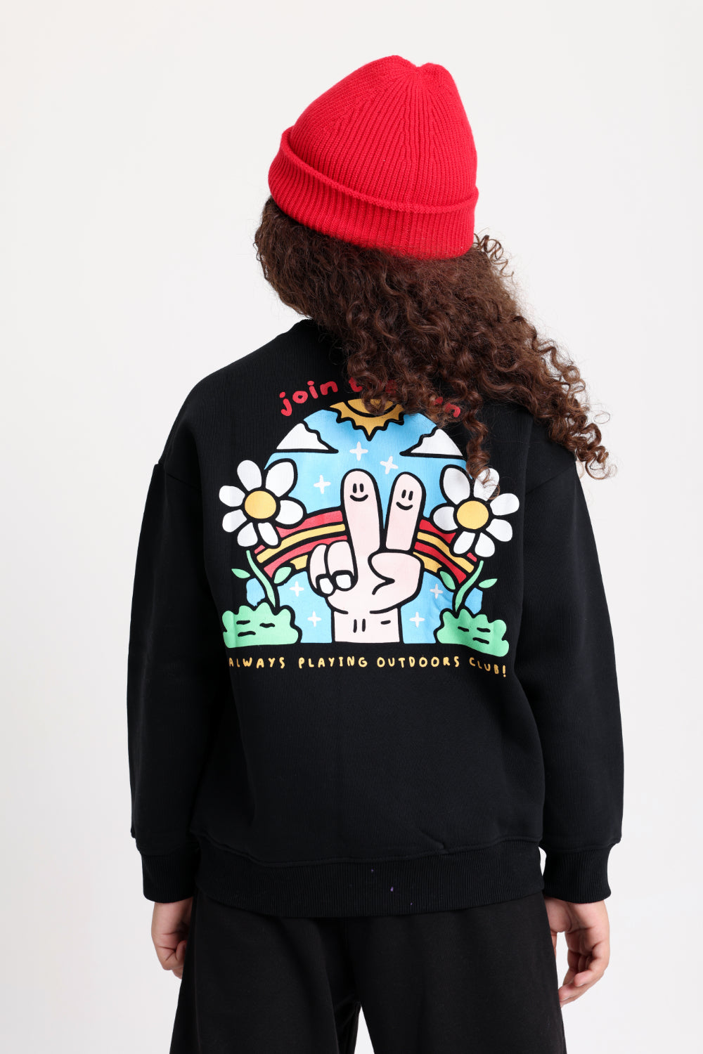 Unisex Cozy Blend Ice Cap – Red with Victory Sign Print