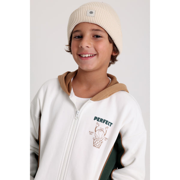 Unisex Cotton Hoodie – Off-White with "Prefect" Design