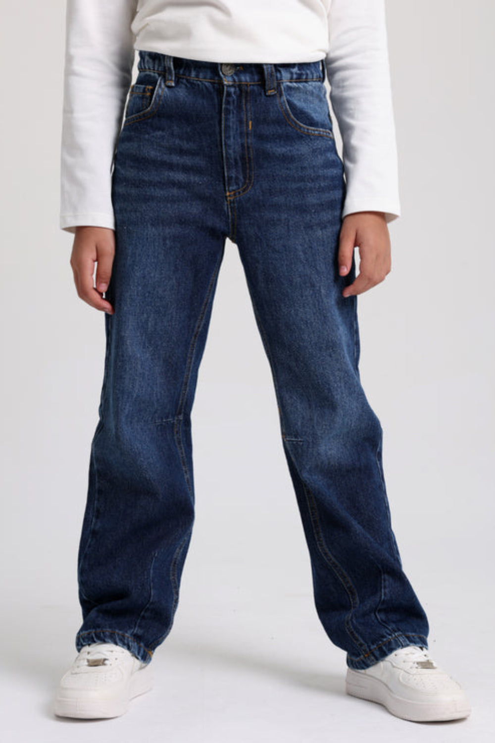 Unisex Dark Blue Denim Pants