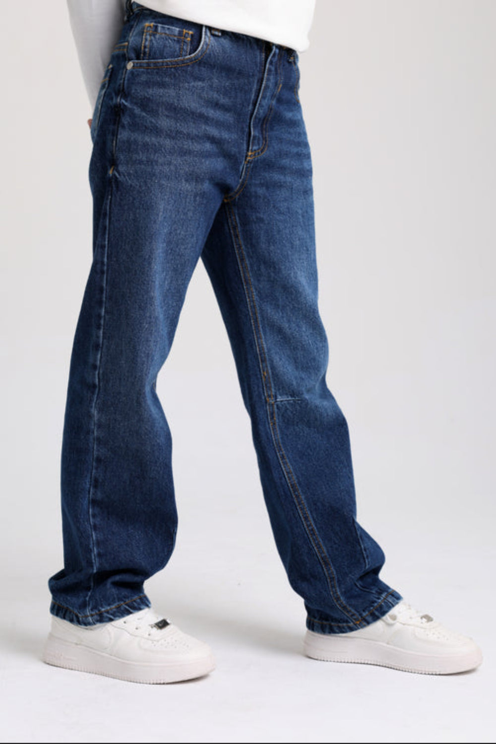 Unisex Dark Blue Denim Pants