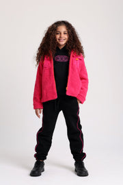 Unisex Fleeced Teddy Jacket – Fuchsia
