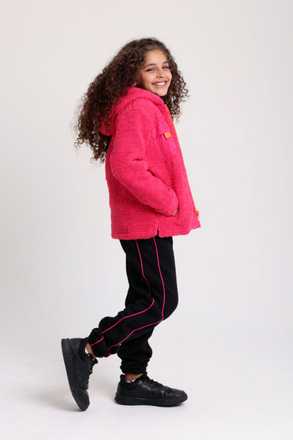 Unisex Fleeced Teddy Jacket – Fuchsia