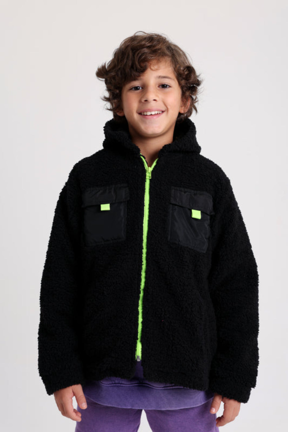 Unisex Fleeced Teddy Jacket – Black - Clothing - Playmore