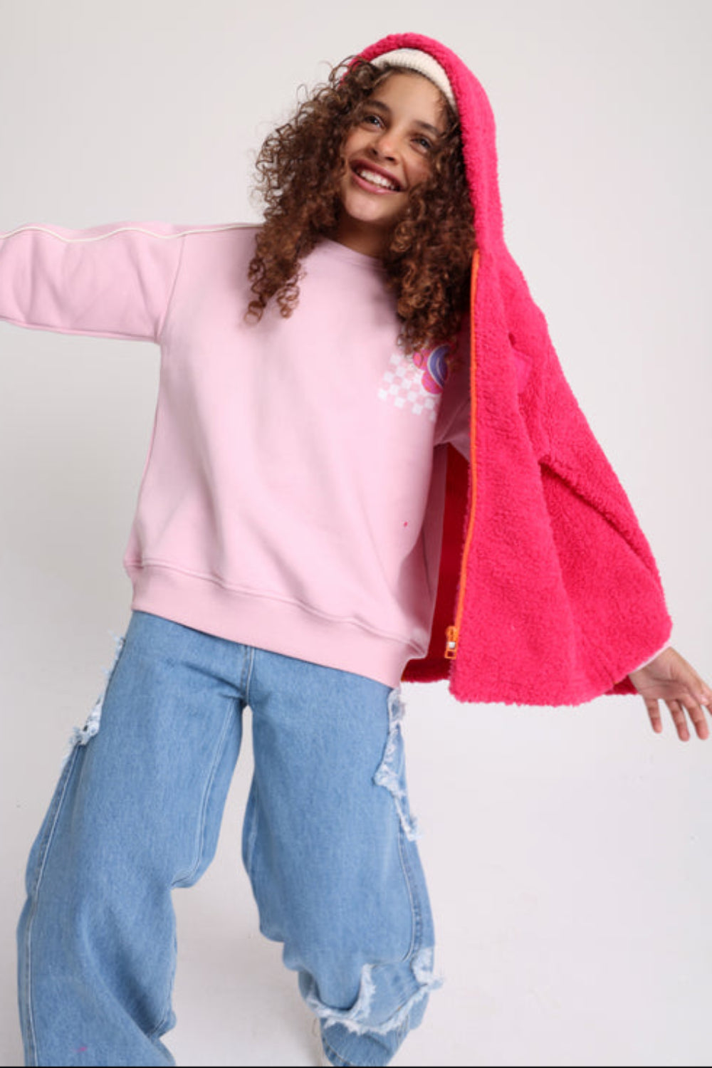 Girls Wide Leg Stars Denim Pants
