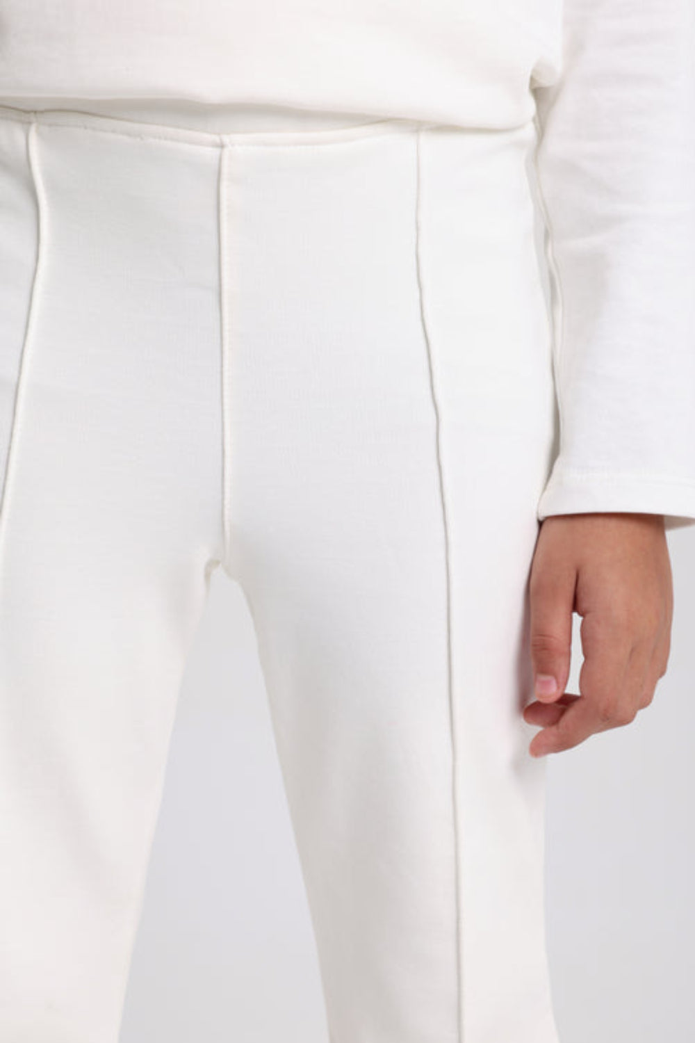 Girls Creased Front Flared Pants – Off-White