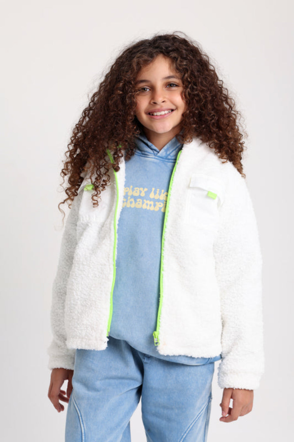 Unisex Fleeced Teddy Jacket – Off-White