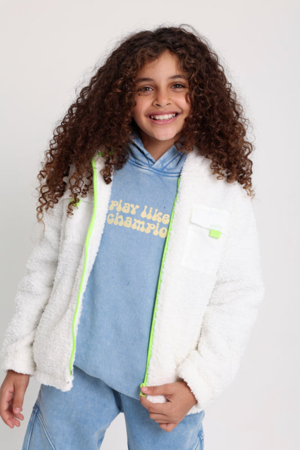Unisex Fleeced Teddy Jacket – Off-White - Clothing - Playmore