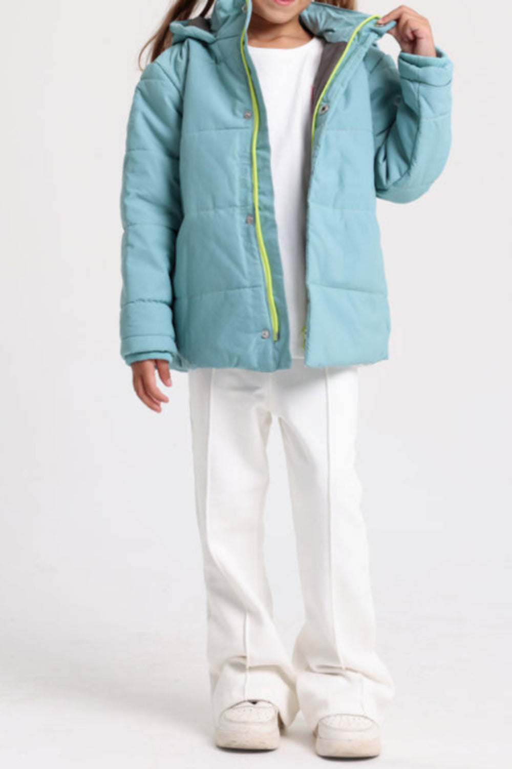 Girls Creased Front Flared Pants – Off-White