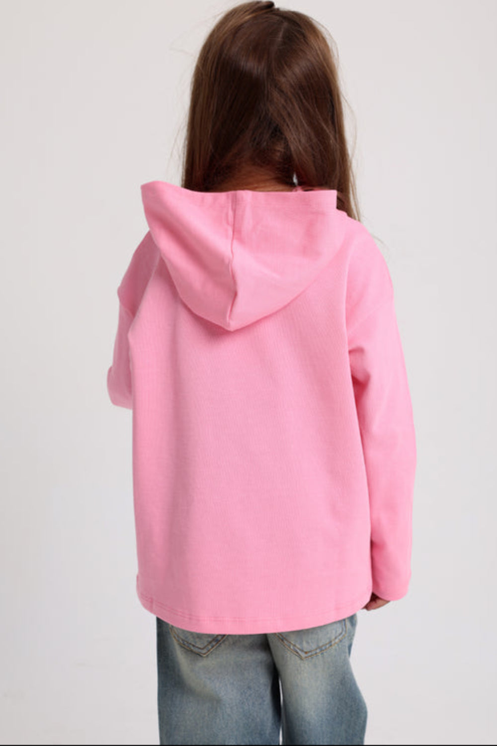 Girls Cotton Hoodie – Pink with "Snacks for Dinner" Bananas Print