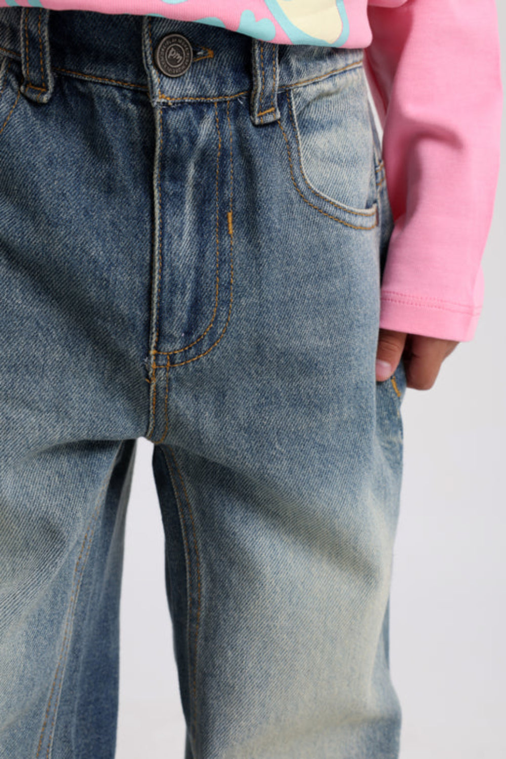 Unisex Light Wash Denim Pants