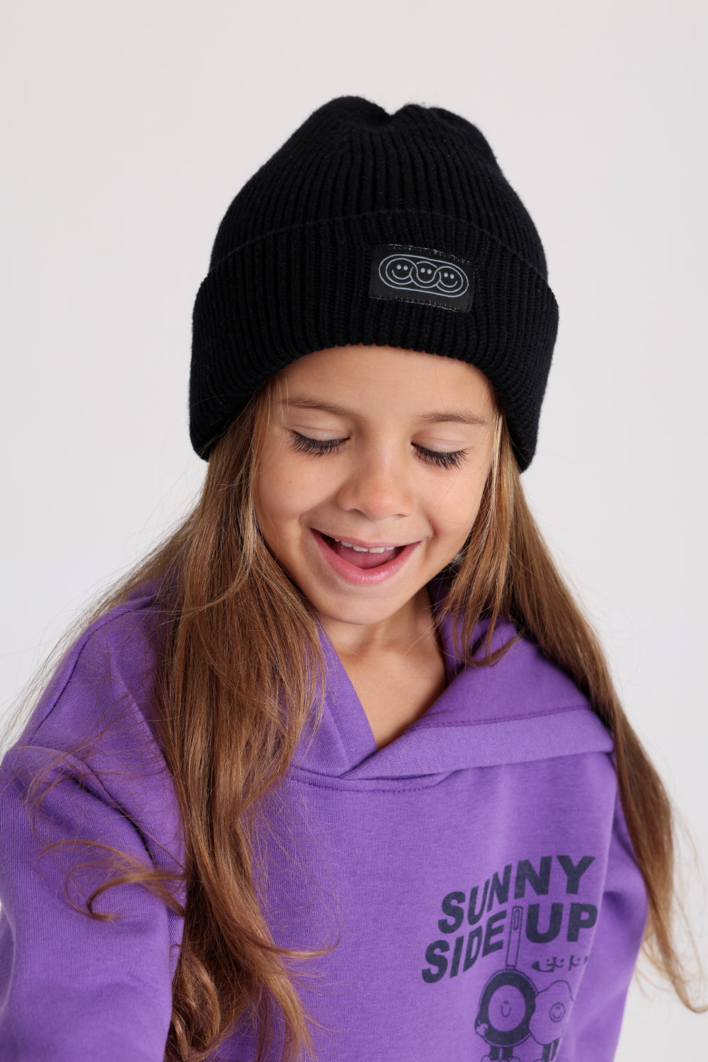 Unisex Cozy Blend Ice Cap – Black with Triple Smiley Vibes