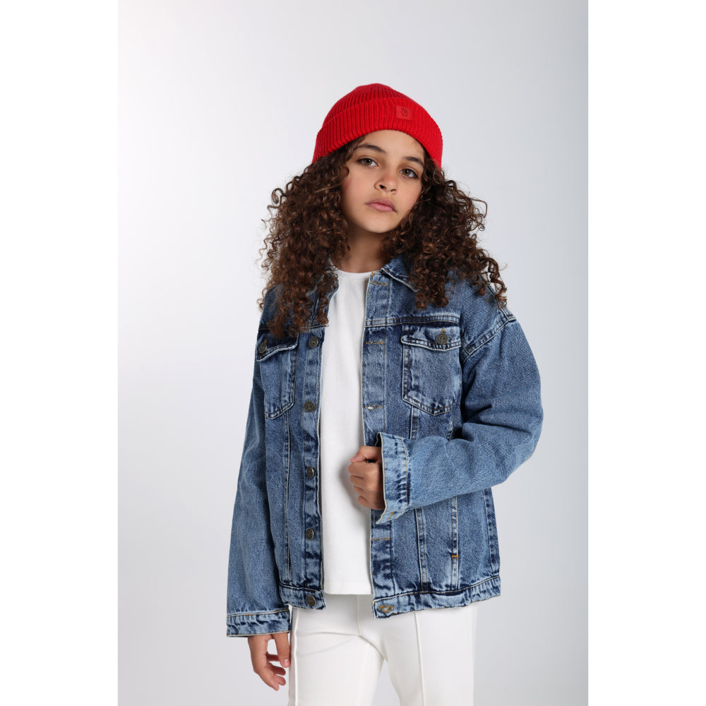 Unisex Cozy Blend Ice Cap – Red with Victory Sign Print
