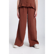 Girls Cotton Pants – Brown