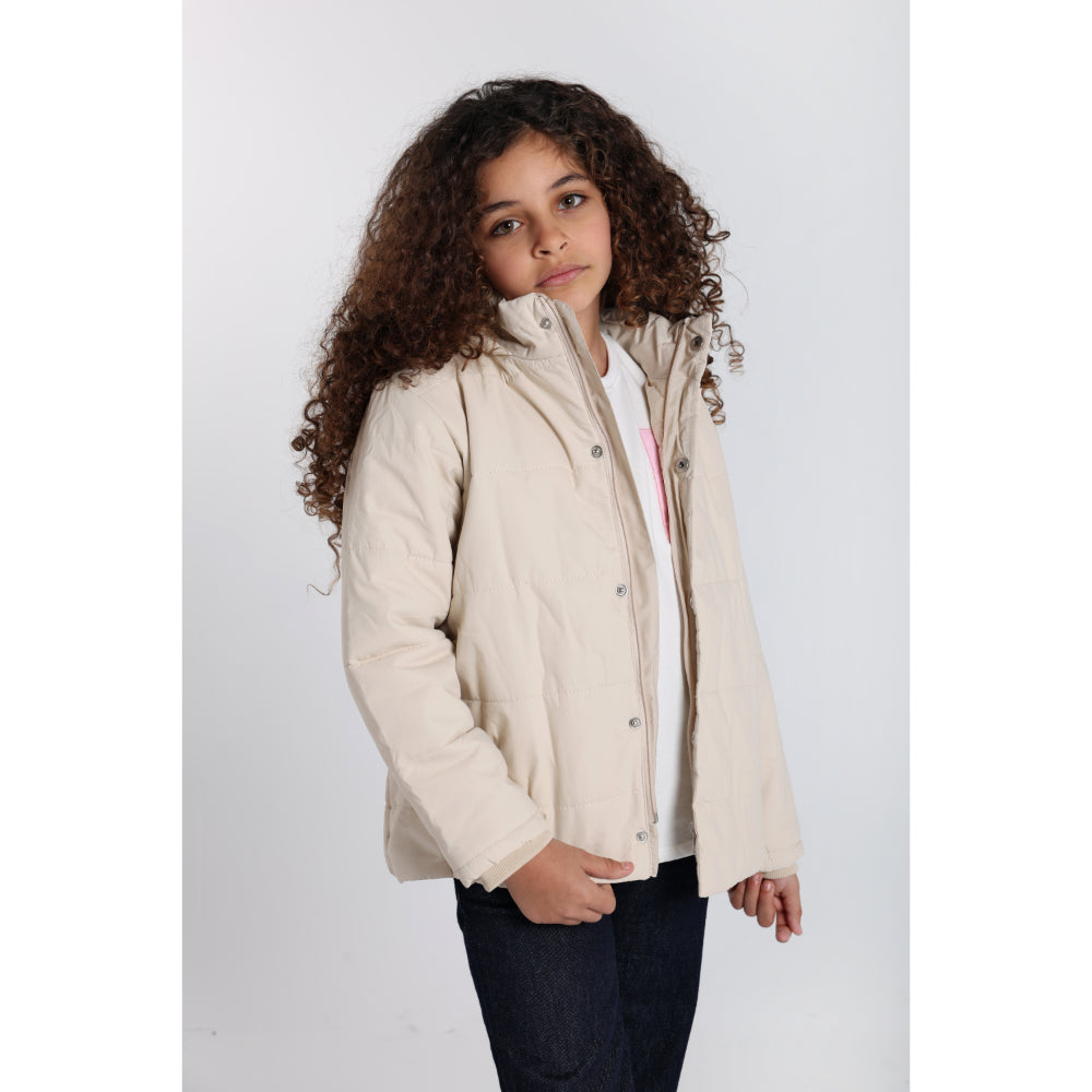 Unisex Beige Puffer Jacket