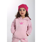 Baby Girls Cotton Hoodie – Pink with “Little Love Club“ Print