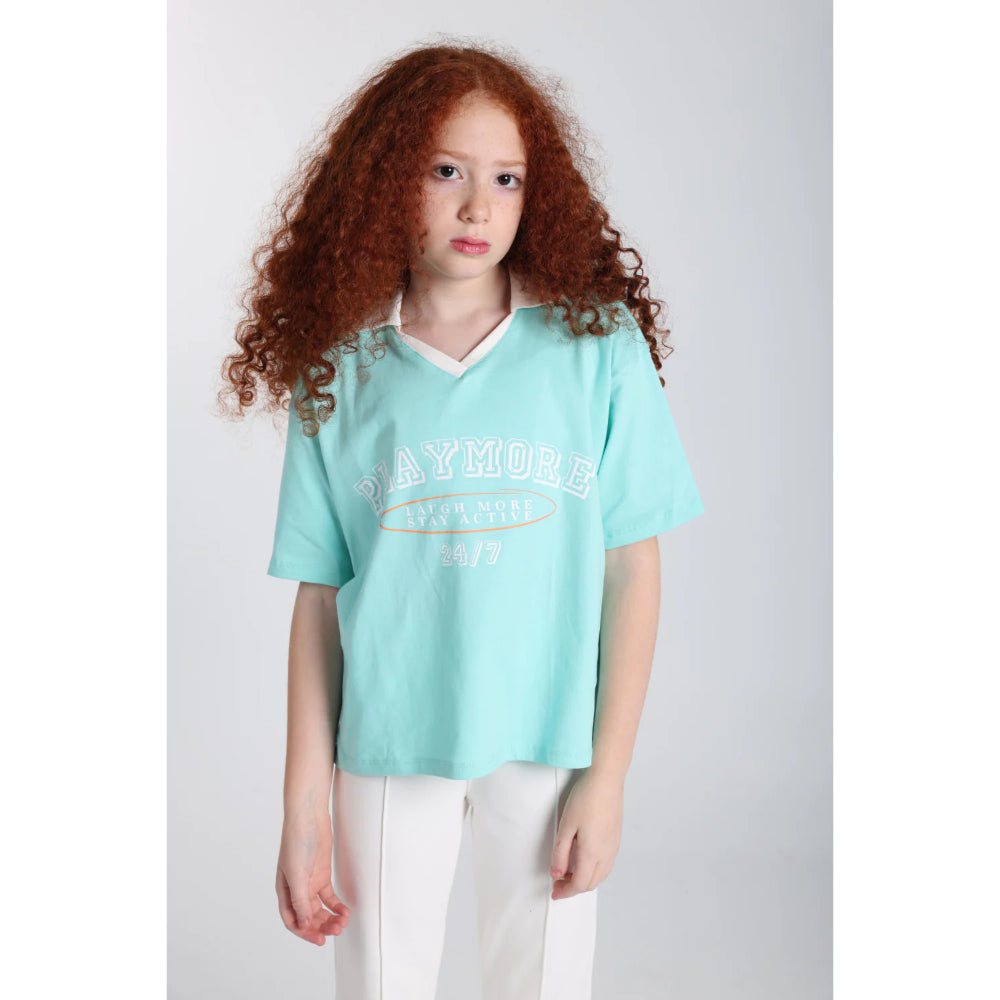 Teens Aqua "Playmore" T-Shirt - Clothing