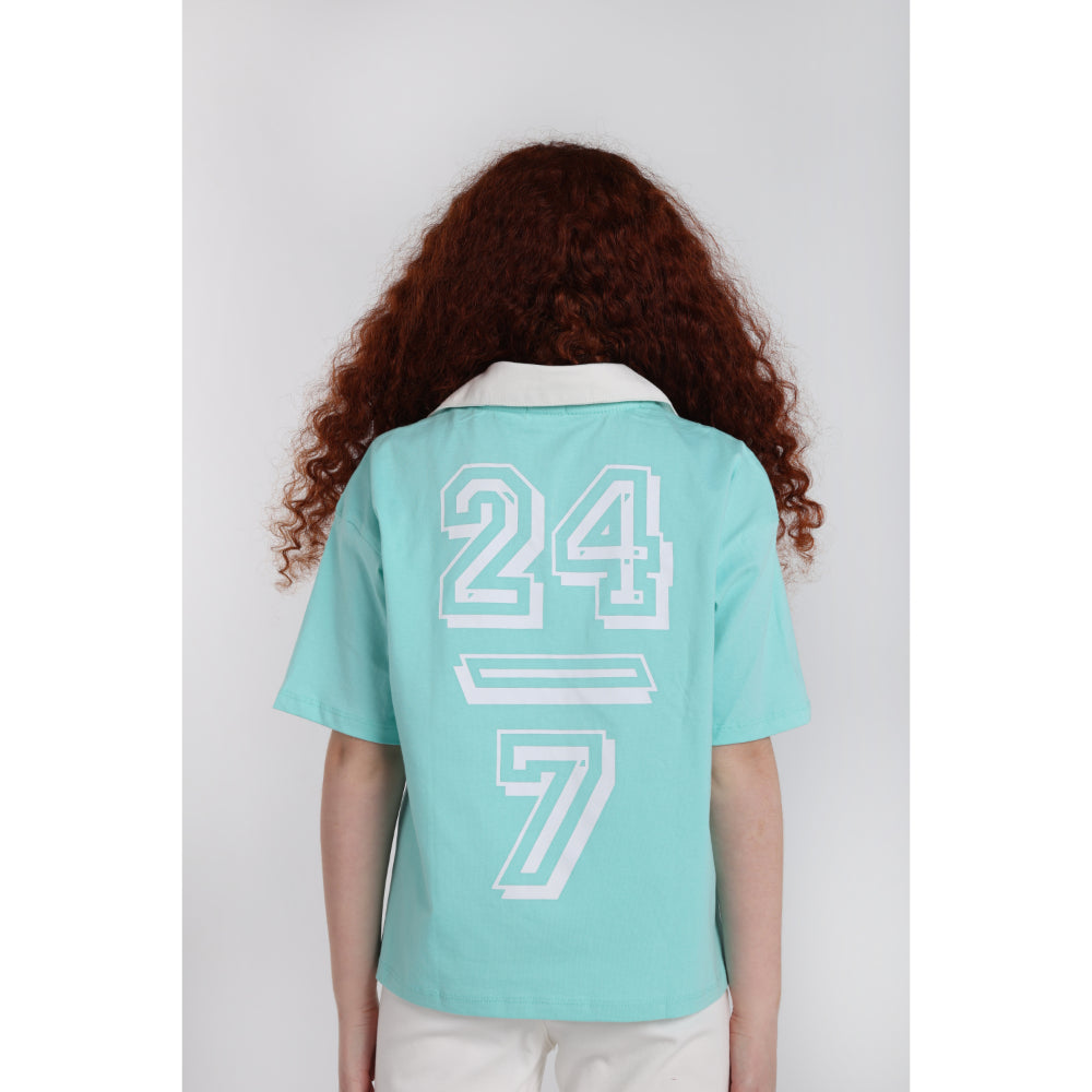 Unisex Kids Cotton T-Shirt – Aqua "PLAYMORE"