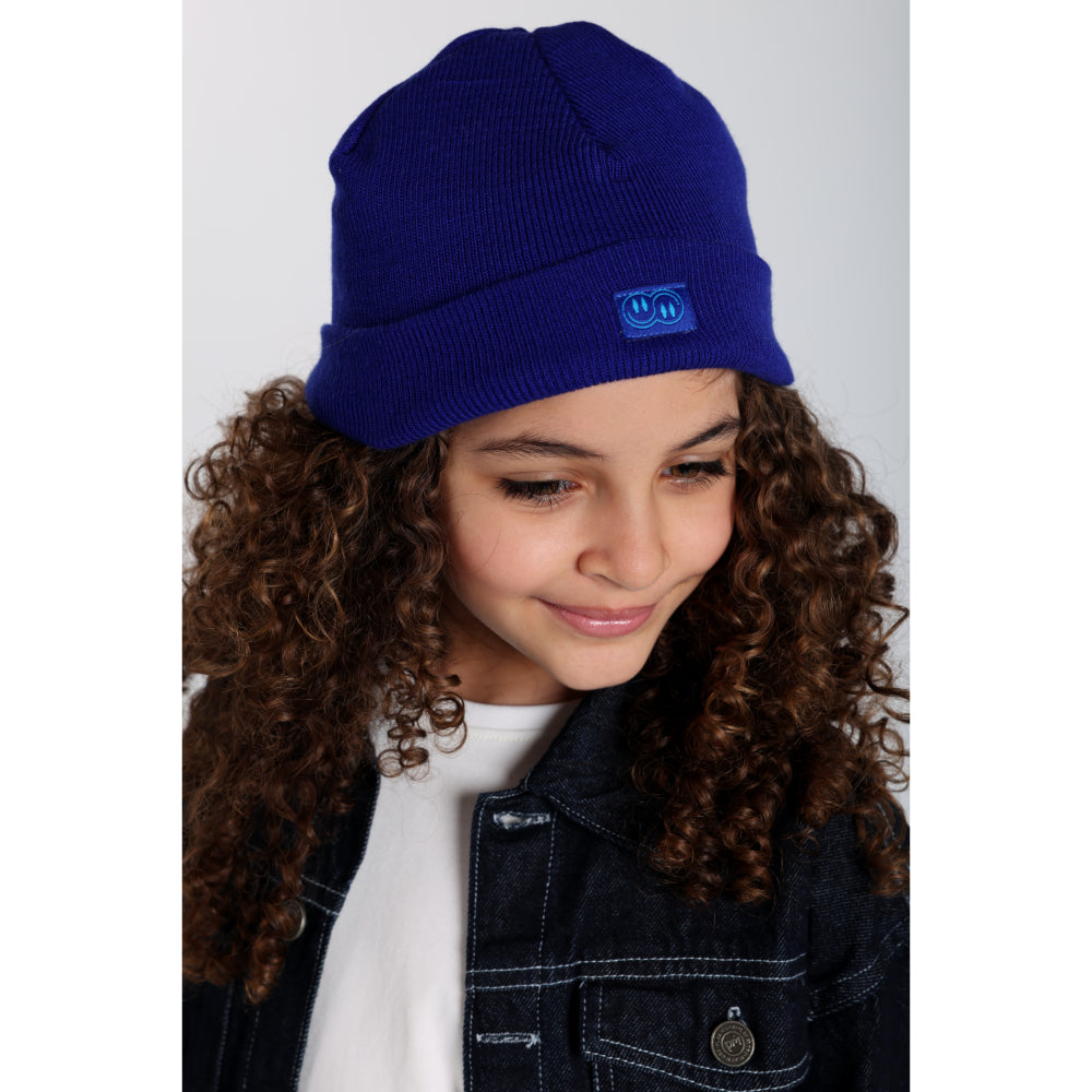 Unisix Wool Ice Cap - Royal Blue with 2 Smiley Faces Appliqued - Clothing - Playmore