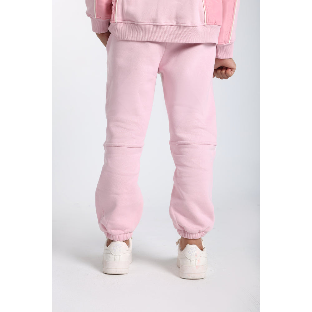 Girls Cotton Sweatpants – Off-White/Pink